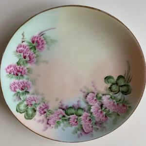 Vintage Bavarian China Plate floral purple pink